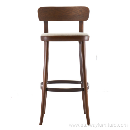 Modern Wooden Restaurant Seat Upholstered Wood barstool